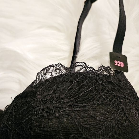 4/$20 New with tags La Senza Black Lace Bra 32D - Picture 7 of 7